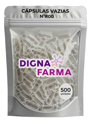 500 Cápsulas Vazias Gelatinosas Incolor N° 00 (1000mg)
